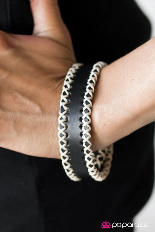 Paparazzi Bracelet ~ Stitch It Up - Black