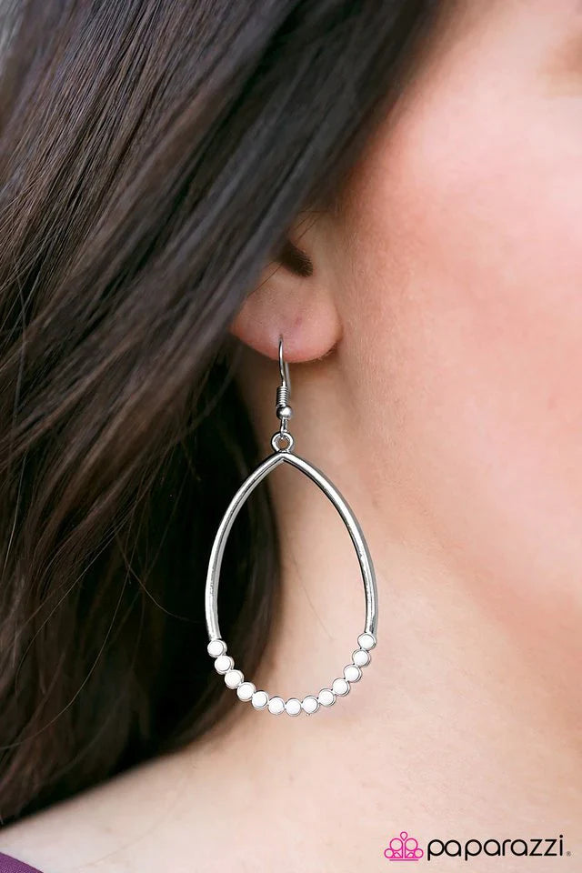 Paparazzi Earring ~ Its Raining, Its Pouring - White