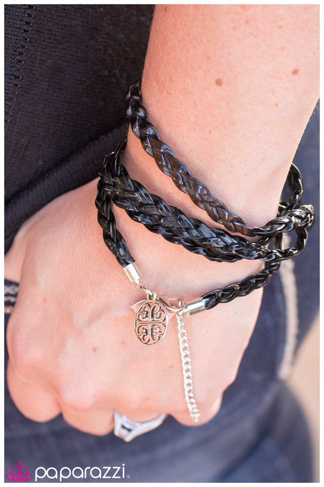 Paparazzi Bracelet ~ All Wrapped Up - Black