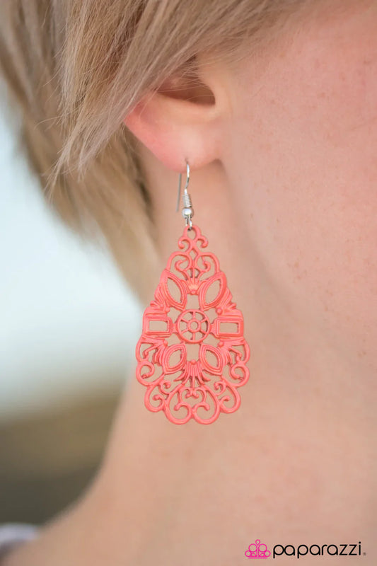 Paparazzi Earring ~ Garden Tea Party - Orange