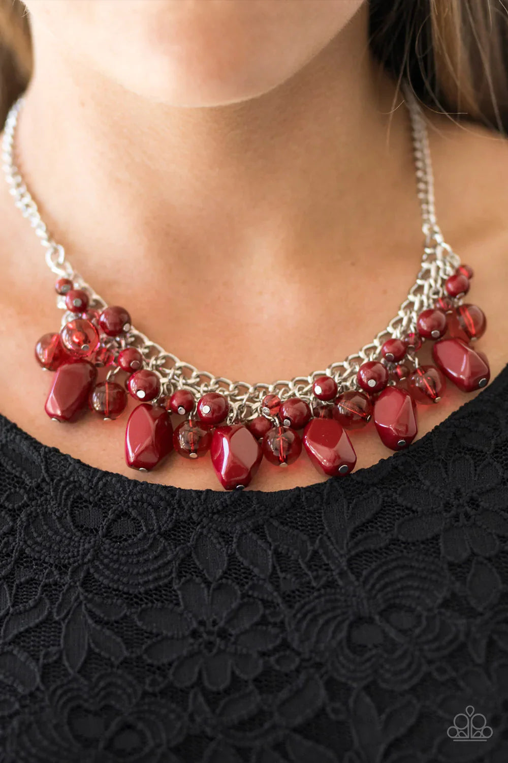 Paparazzi Necklace ~ Newport Native  - Red