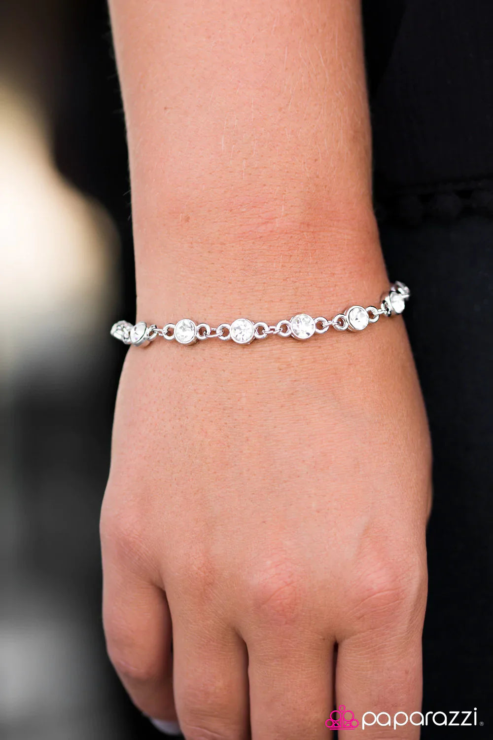Paparazzi Bracelet ~ Hold On To Your SPARKLE! - White