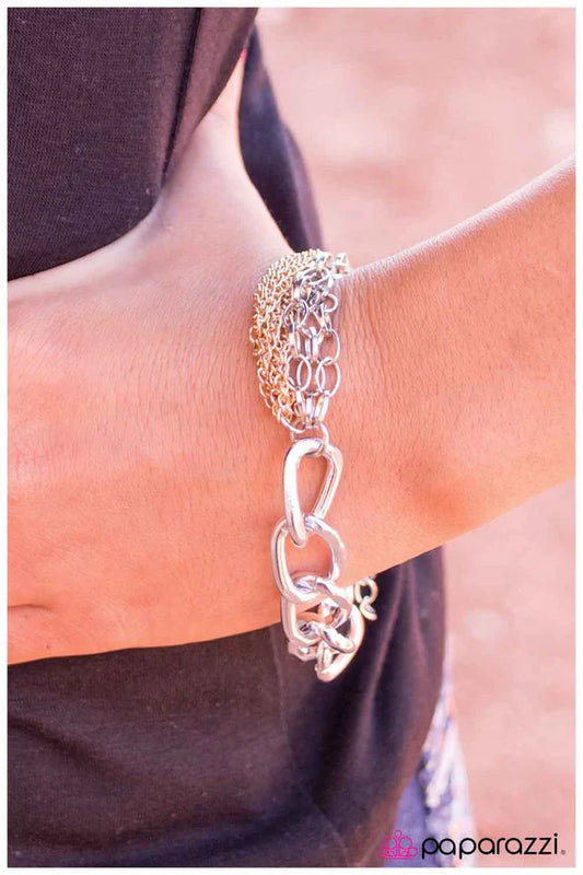 Paparazzi Bracelet ~ Meet Me in the Middle - Silver