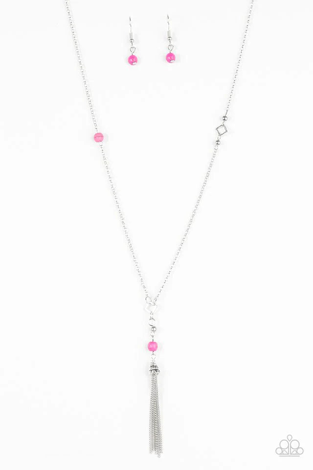 Paparazzi Necklace ~ Roam On - Pink