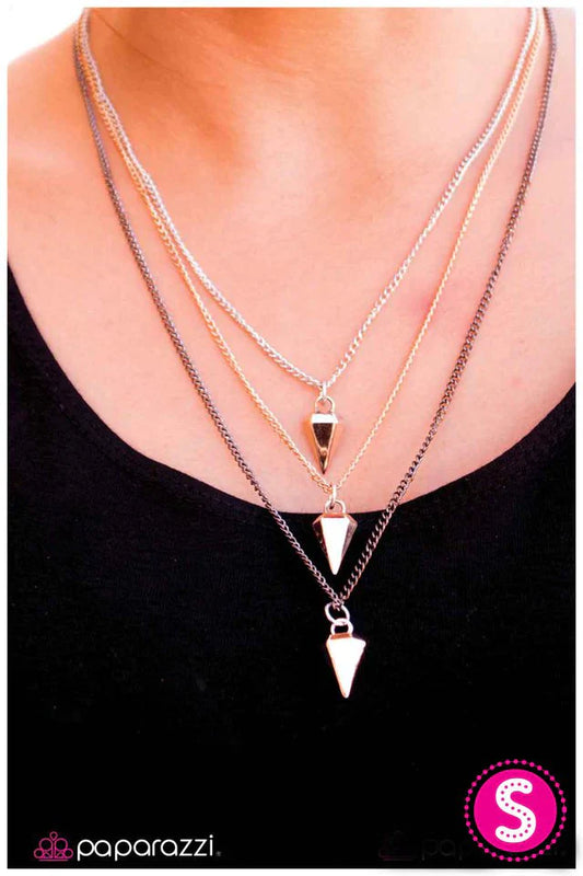 Paparazzi Necklace ~ Shimmer and Spikes - Silver