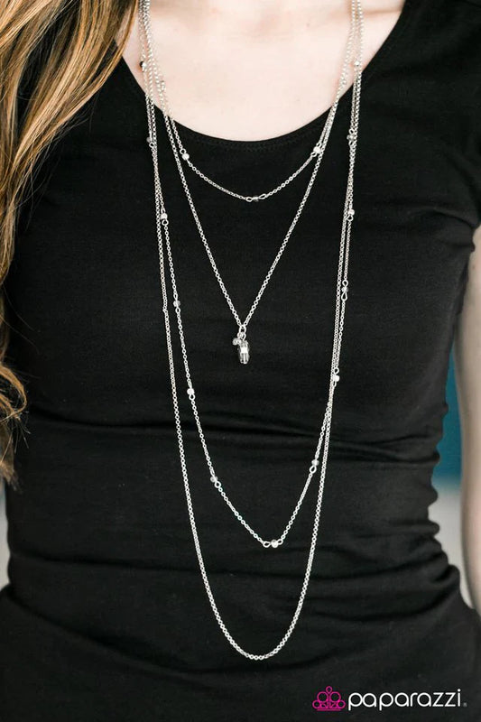 Paparazzi Necklace ~ Stay Fancy - Silver