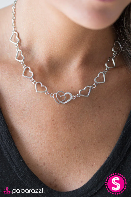 Paparazzi Necklace ~ Dear Heart - White