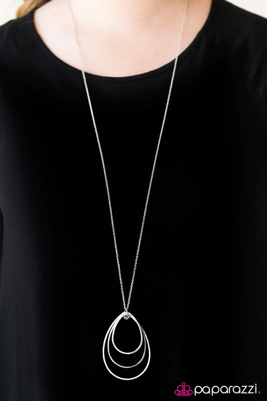 Paparazzi Necklace ~ Summer Storm - Silver