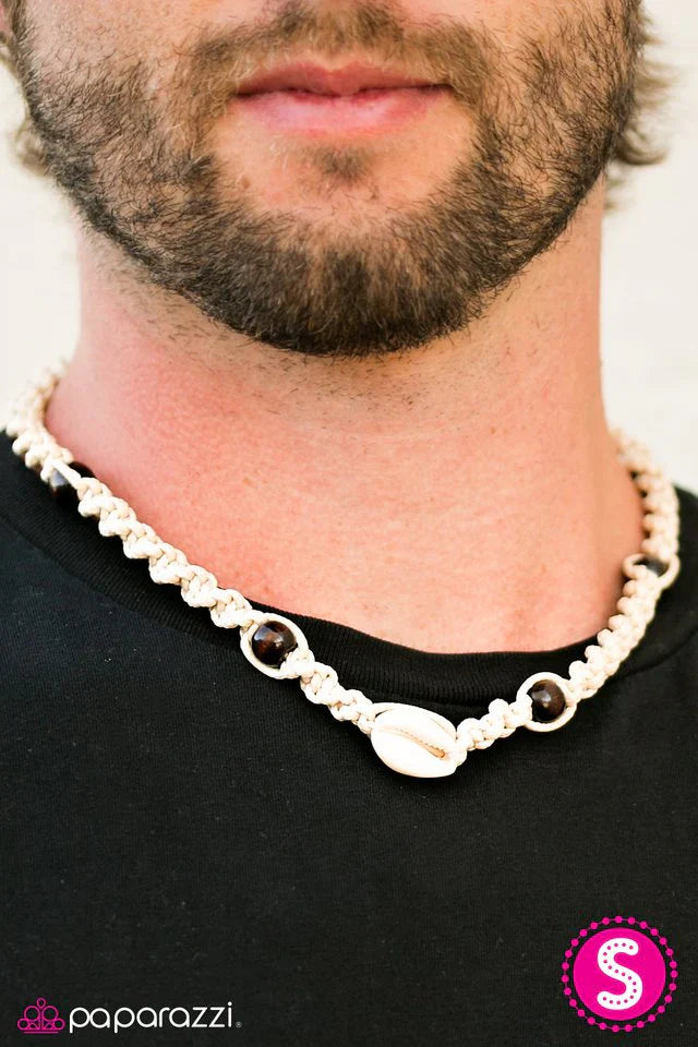 Paparazzi Necklace ~ Surf Zone - White