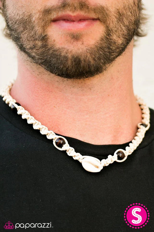 Paparazzi Necklace ~ Surf Zone - White