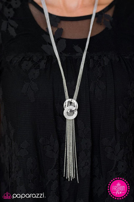 Paparazzi Necklace ~ GLITZY As Charged - White