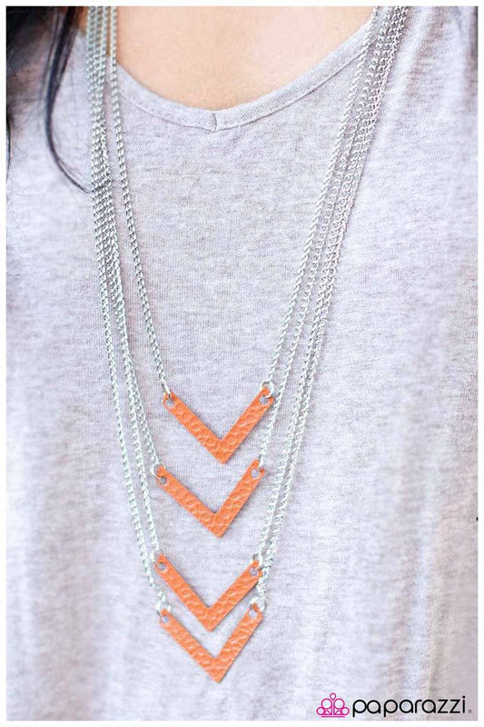 Paparazzi Necklace ~ Throw Caution to the Wind - Orange
