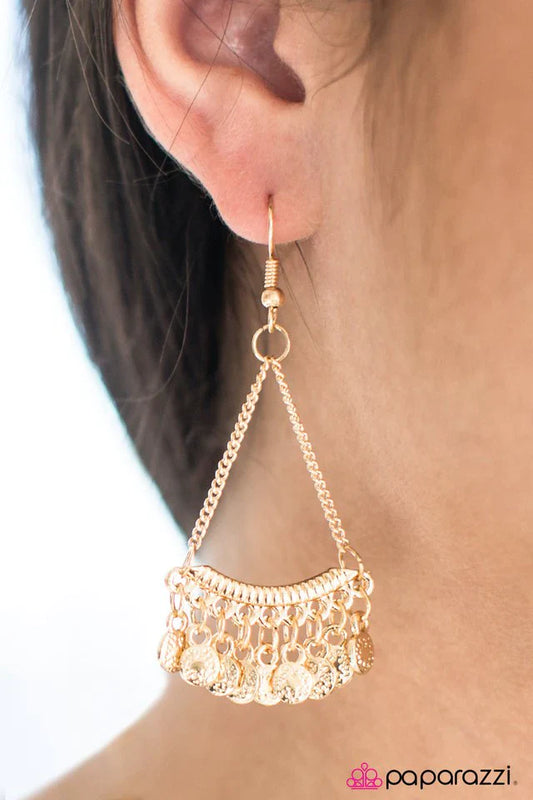 Paparazzi Earring ~ ROME Sweet ROME - Gold