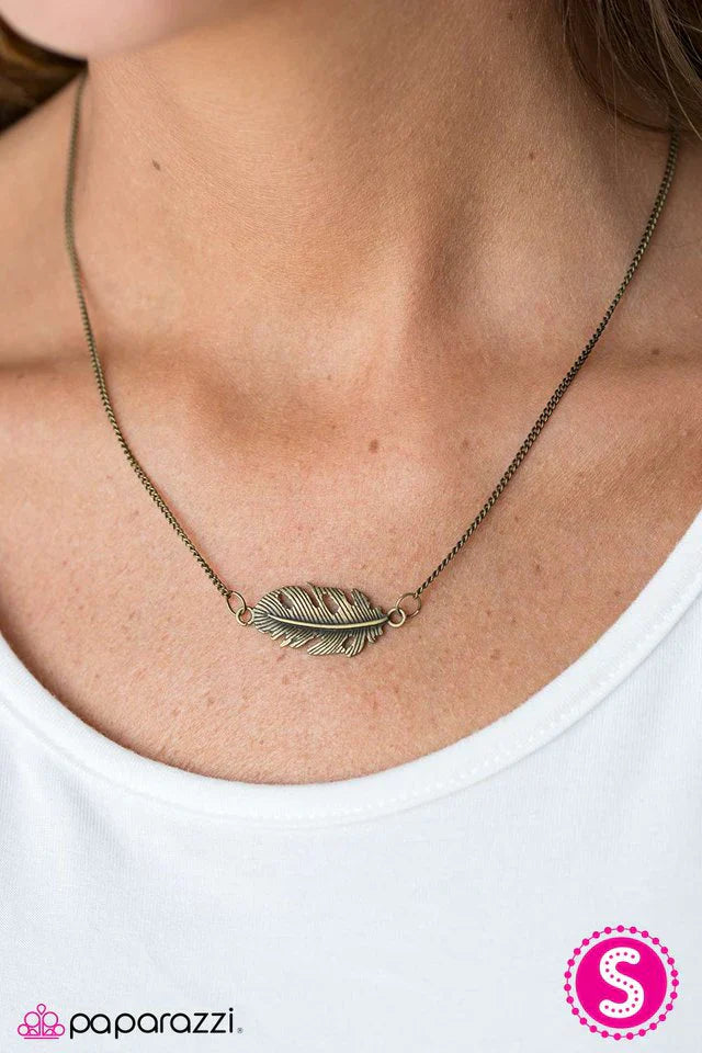 Paparazzi Necklace ~ Let It Soar - Brass