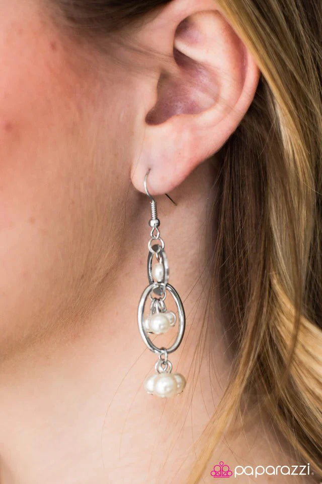 Paparazzi Earring ~ May All Your Wishes Come True - White