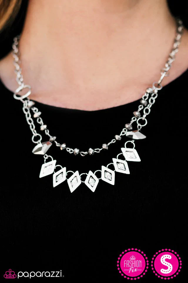 Paparazzi Necklace ~ FIERCE Impressions - Silver