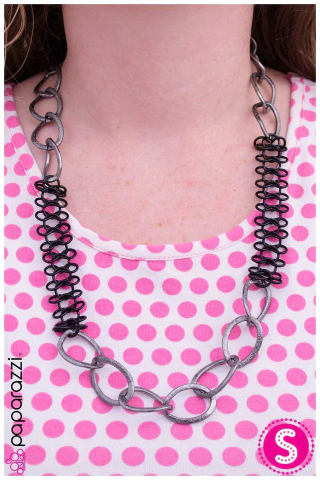 Paparazzi Necklace ~ Caught In Her Web - Black