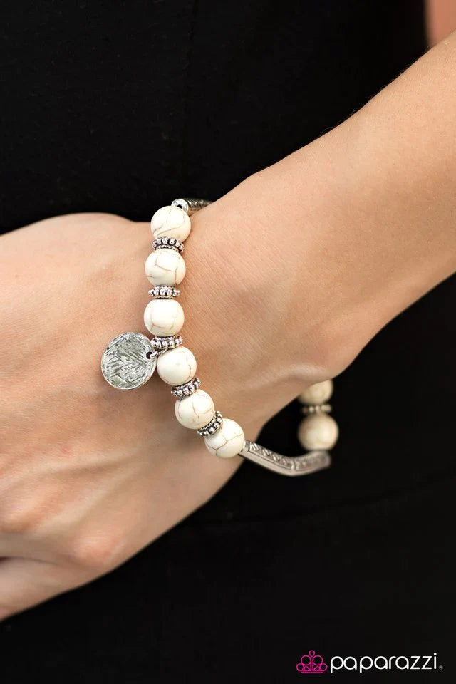 Paparazzi Bracelet ~ Stomping Ground - White