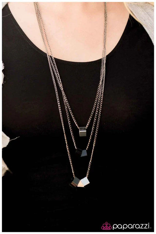 Paparazzi Necklace ~ All Squared Away - Black