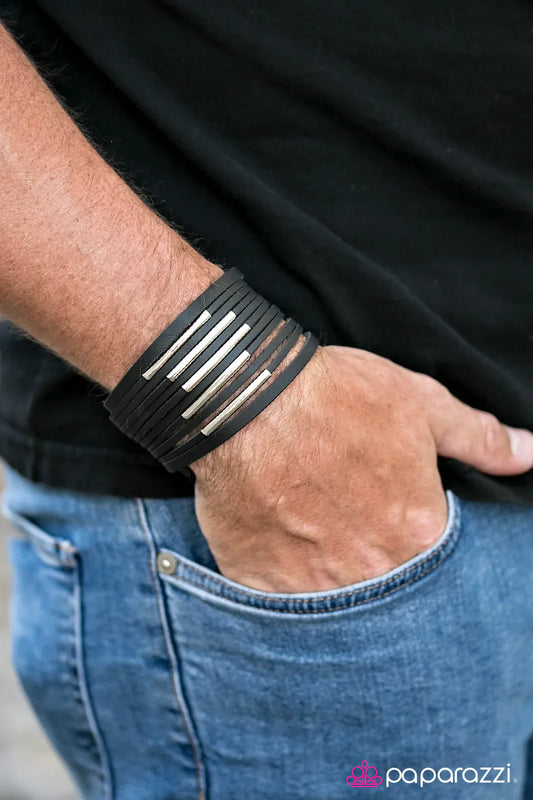Paparazzi Bracelet ~ Racing Renegade - Black
