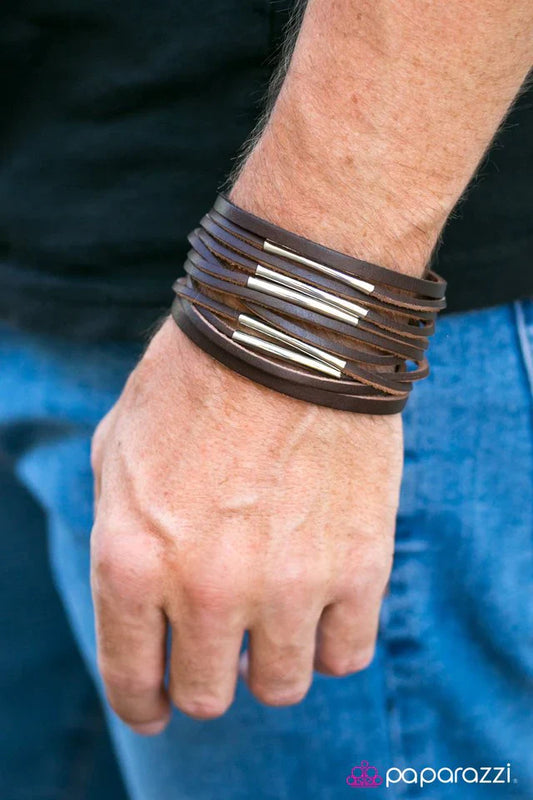 Paparazzi Bracelet ~ Racing Renegade - Brown