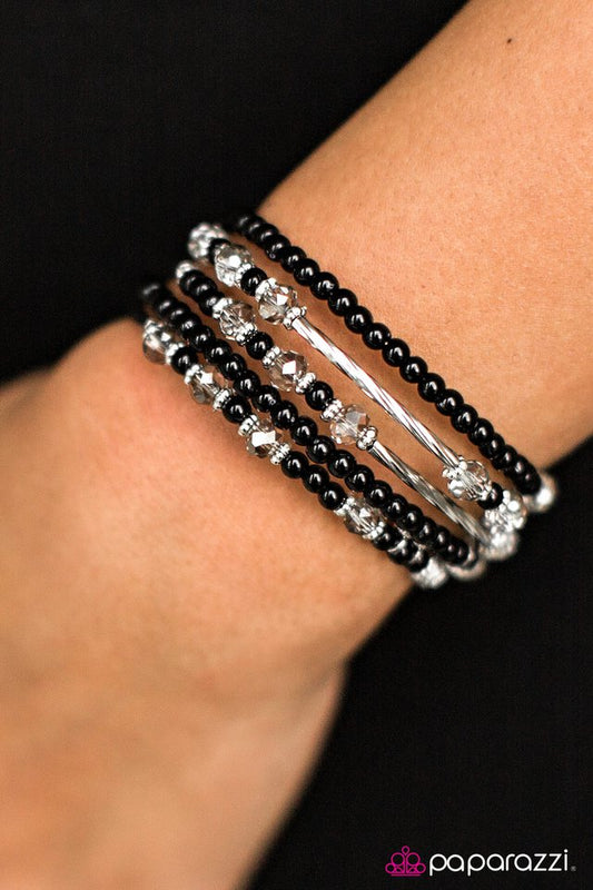 Paparazzi Bracelet ~ Classically Cabaret - Black