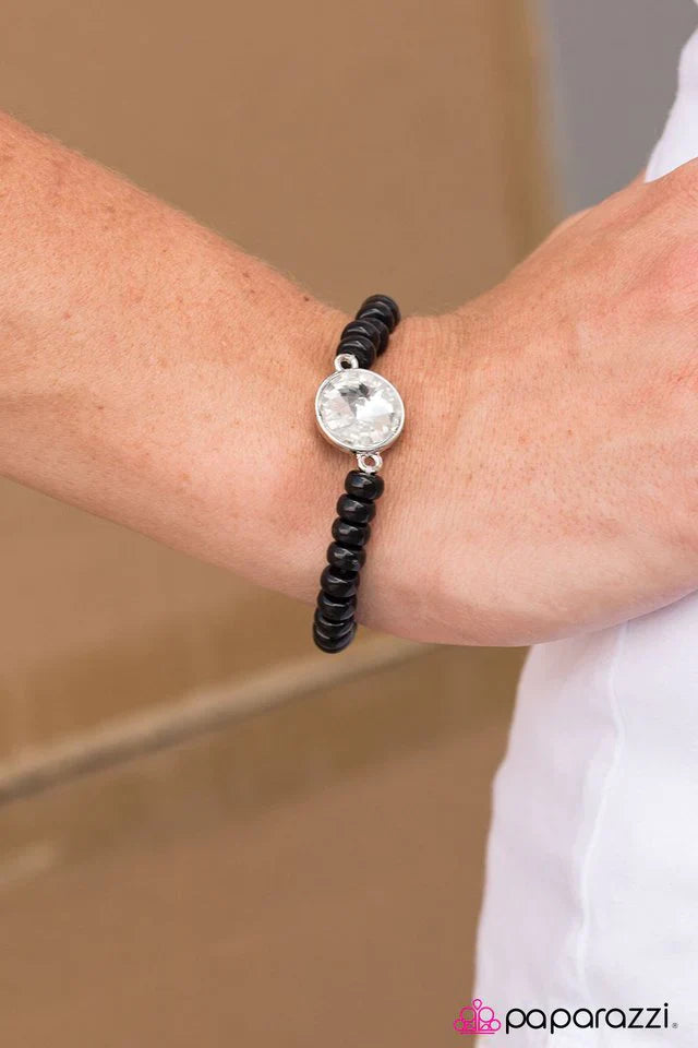Paparazzi Bracelet ~ Easy On The Shimmer - Black