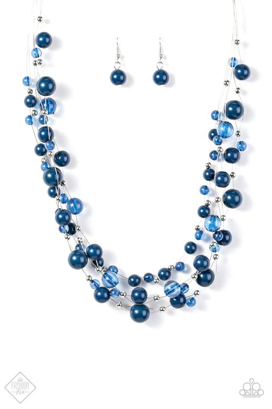 Paparazzi Necklace ~ Set The World On WIRE - Blue