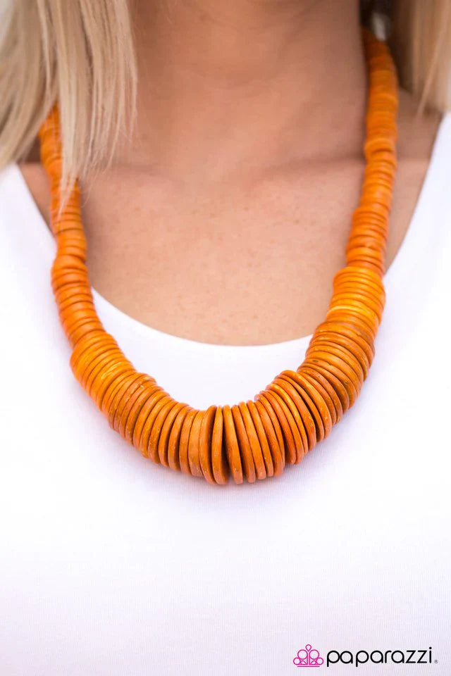 Paparazzi Necklace ~ SHORE Thing - Orange