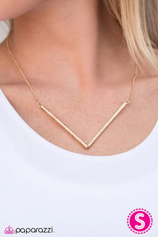 Paparazzi Necklace ~ Point It Out - Gold