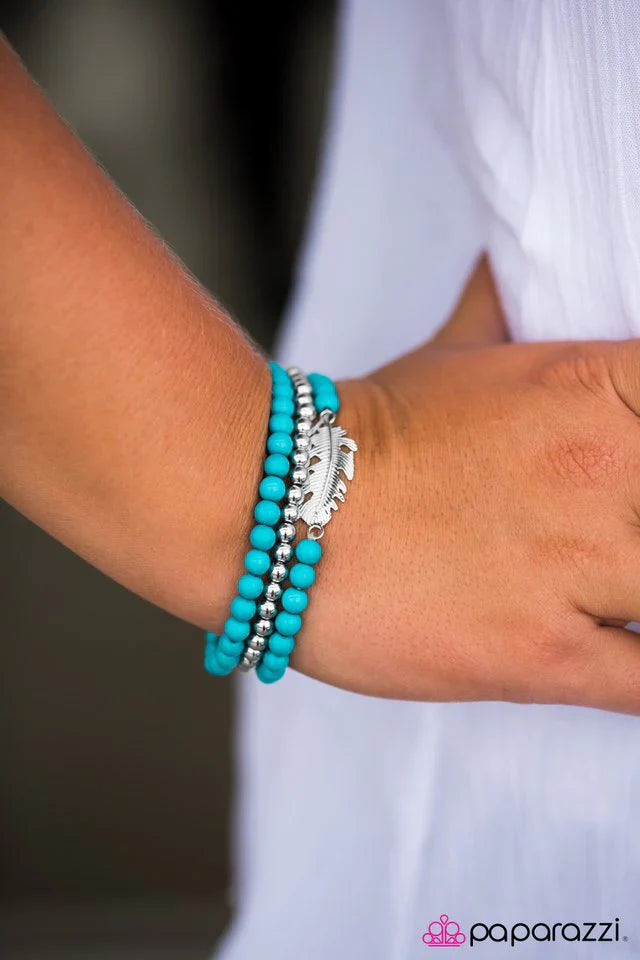 Paparazzi Bracelet ~ Round The FLOCK - Blue