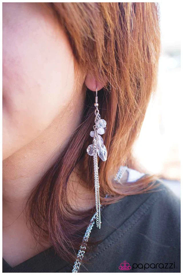 Paparazzi Earring ~ Save the Last Dance - White