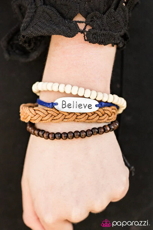 Paparazzi Bracelet ~ Believe In Yourself - Blue