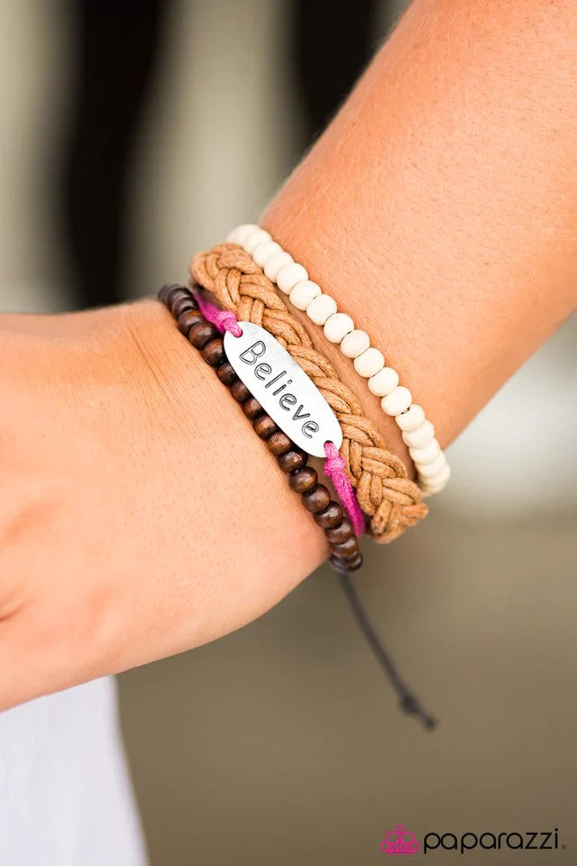 Paparazzi Bracelet ~ Believe In Yourself - Pink