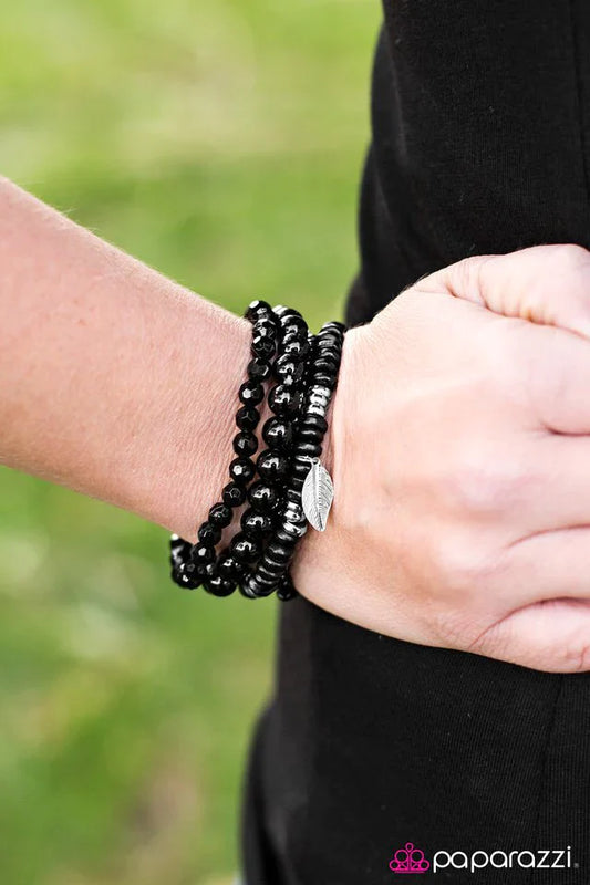 Paparazzi Bracelet ~ Forest Fest - Black