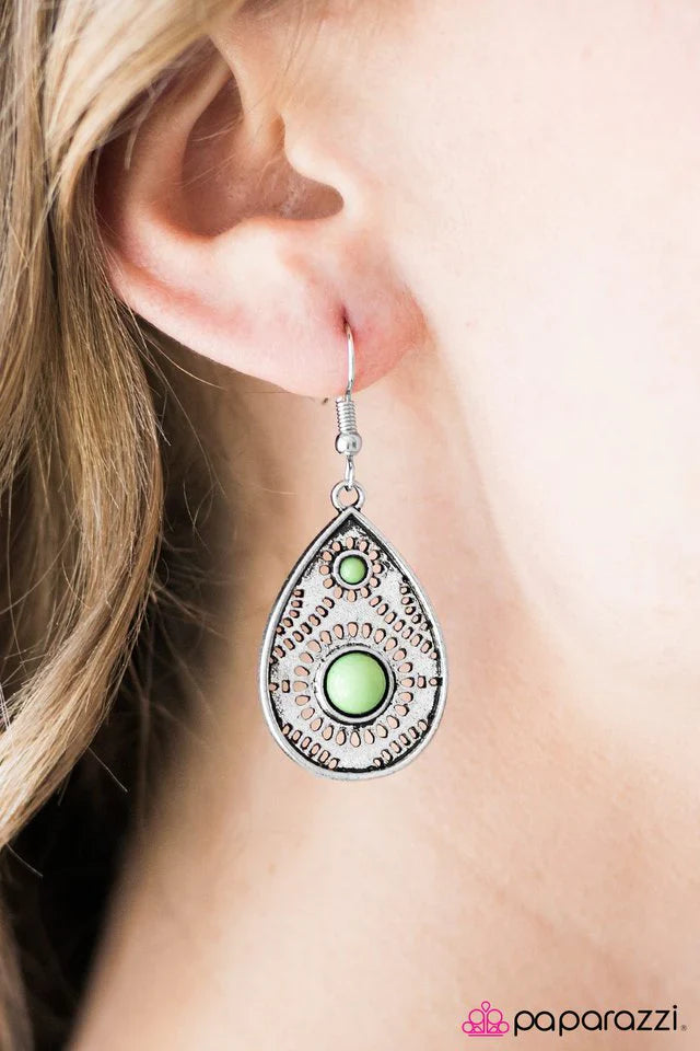 Paparazzi Earring ~ Magic Mountain - Green