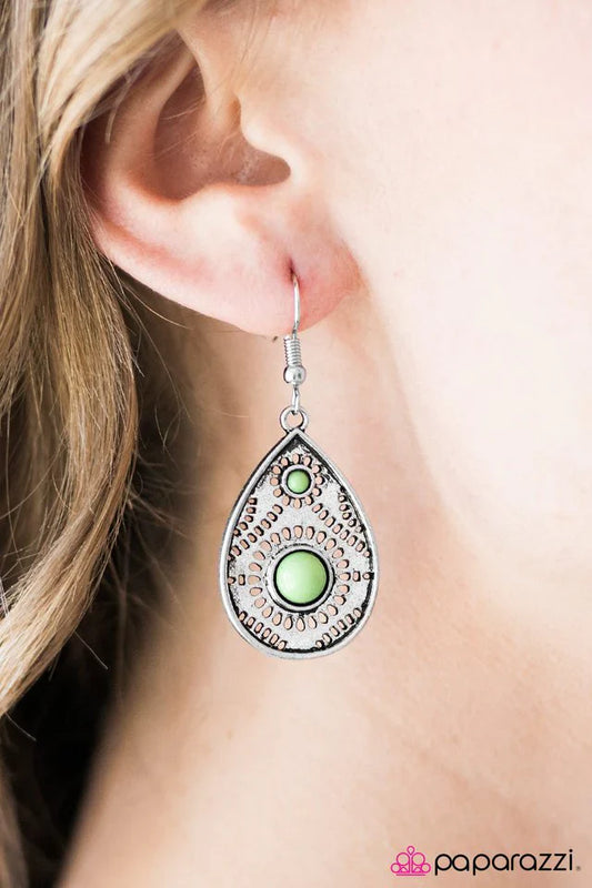 Paparazzi Earring ~ Magic Mountain - Green