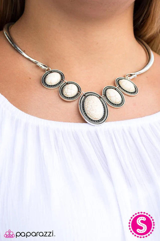 Paparazzi Necklace ~ River Ride - White