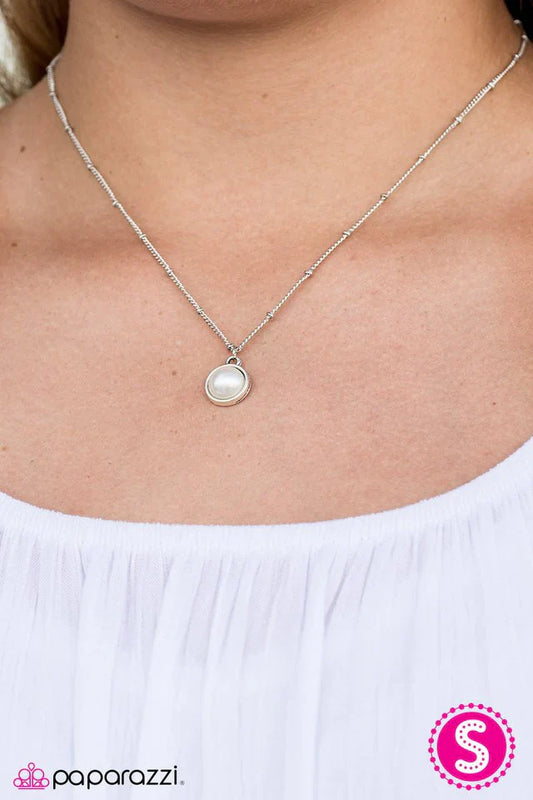 Paparazzi Necklace ~ SEA-cretly Yours - White