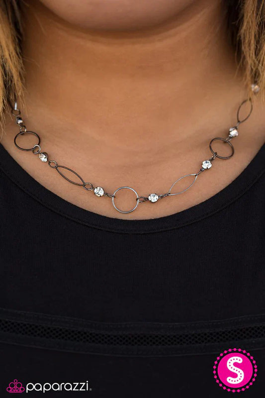 Paparazzi Necklace ~ Follow The Glitter - Black