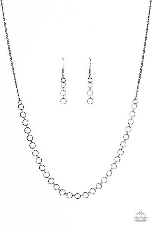 Paparazzi Necklace ~ Steampunk Shimmer - Black