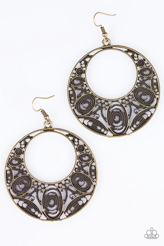 Paparazzi Earring ~ I Couldnt FILIGREE More - Brass