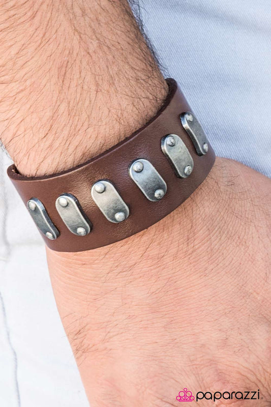 Paparazzi Bracelet ~ Marked Man - Brown