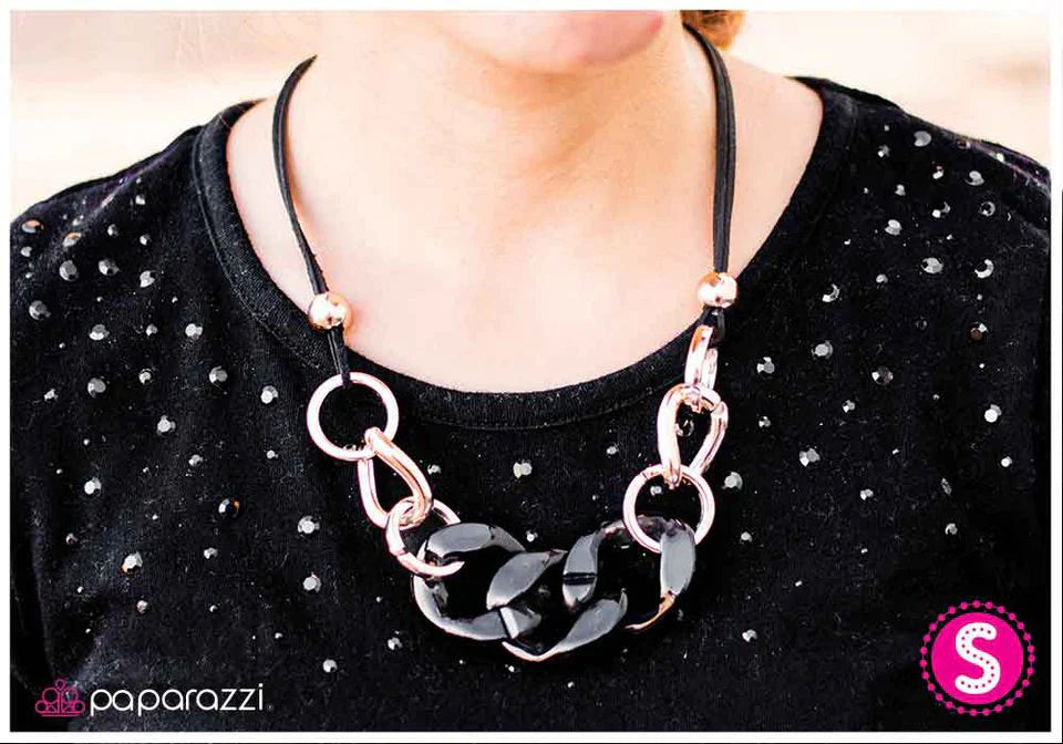 Paparazzi Necklace ~ Joined At the Hip - Black