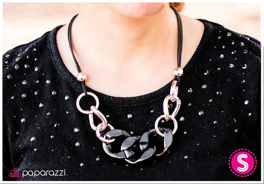 Paparazzi Necklace ~ Joined At the Hip - Black