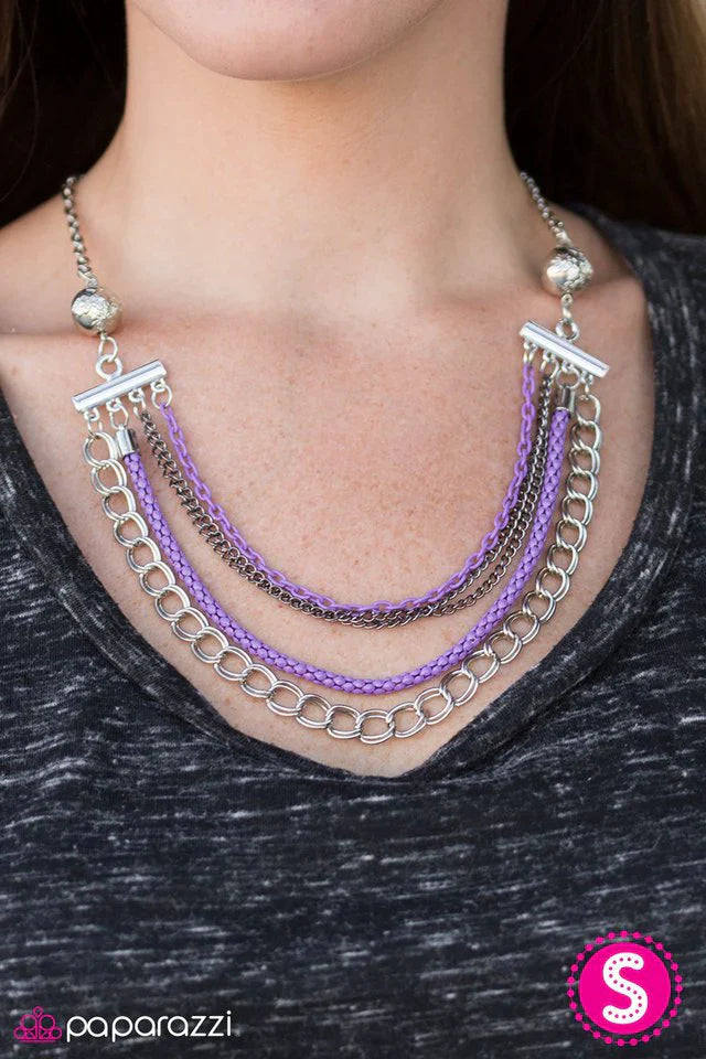 Paparazzi Necklace ~ High-Intensity - Purple