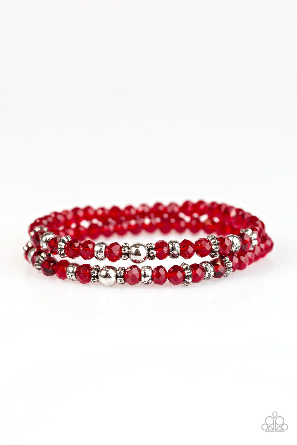 Paparazzi Bracelet ~ Crystal Cavalier - Red