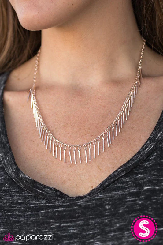 Paparazzi Necklace ~ Shes A Beast - Rose Gold