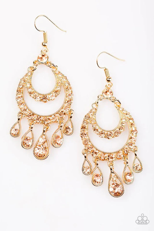 Paparazzi Earring ~ Hollywood Hottie - Gold