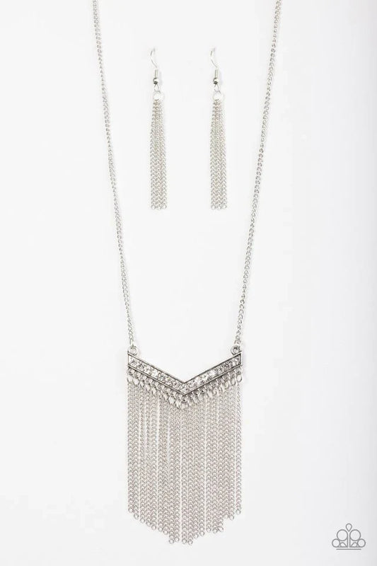 Paparazzi Necklace ~ Gotta Have Fringe - White